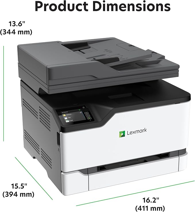 Lexmark CX431adw Color All-in-One Printer with Touchscreen, Multifunction Laser -for Office, Wireless, Mobile Ready & Duplex Printing (Print, Copy, Scan, Analog Fax (4-Series)(40N9370)