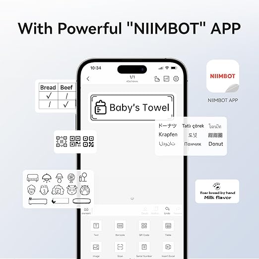 NIIMBOT B1 Label Maker with Tapes, 2 Inch Portable Thermal Label Printer for Home School Office Small Business, Address, Bakery, Crafts, Retail, Support Smartphones & PC，Dark Blue