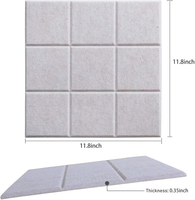 Large Felt Board Tiles for Wall with 30 Push Pins, 11.8"x11.8" Pack of 6 Pin Board Notice Boards for Home Office Kitchen, Bulletin Board Wall Tiles for Photos Memos (Orange+Grey, 6 Pack)