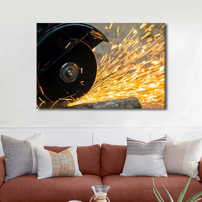 TUMOVO Tools Technology Pictures for Living Room Wall Decor 1 Panel Large Wall Art Office Posters and Prints Family Wall Decor Canvas Frame Artwork Wall Hanging Home Decoration Gift, 24" x36"