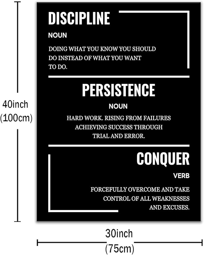 Large Poster Motivational Canvas Wall Art Inspirational Poster Quotes Wall Decor Print Wall Decor Inspiring Picture Artwork for Modern Workspace Classroom Stretched and Framed [30''Wx 40''H]