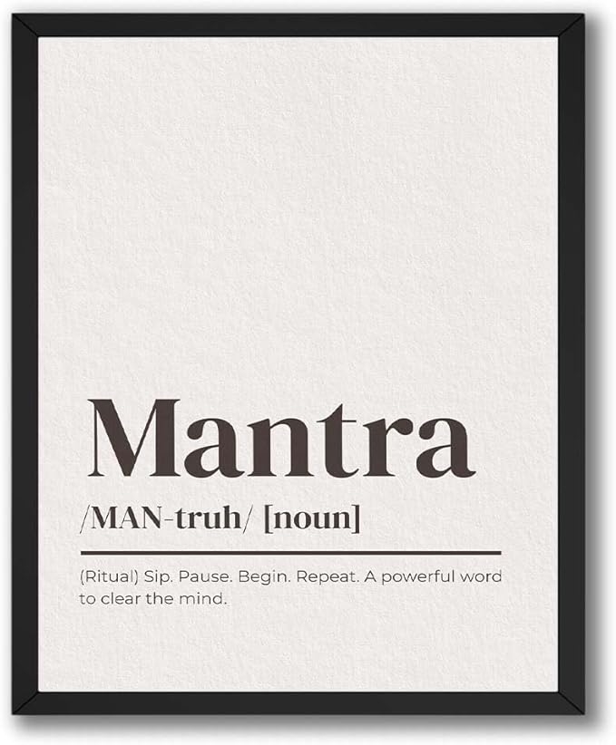 ALPINE INK CO. Mantra Satin Poster - A Powerful Word to Clear the Mind Wall Art - Motivational Decor for Office or Meditation Room - Focused Design - 24x32 Unframed Satin Print