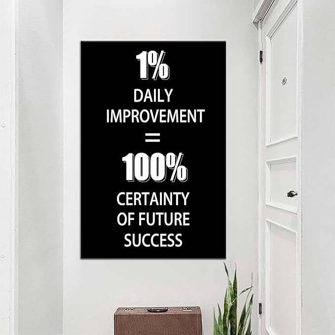 Positive Inspirational Entrepreneur Quotes Wall Art Motivational Poster print on Canvas Modern Inspiring Picture Artwork for Home Office wall Decoration Stretched and Framed [24''Wx36''H]
