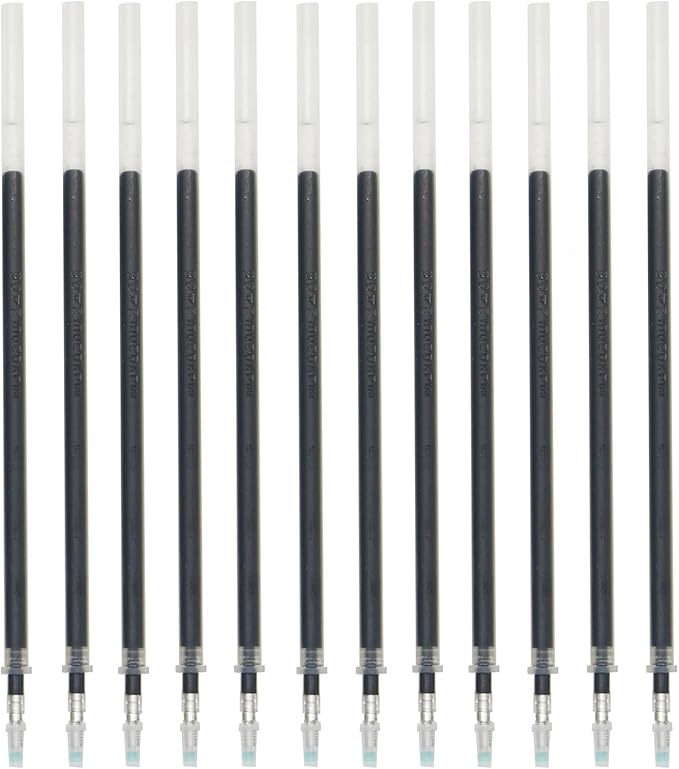 Maydahui 50 Pcs Black Gel Pen Refills with 5 mm Aperture 5.12 inch(13 cm) Smooth Writing Pen Refills 0.7 mm Replacement Gel Ink Refills for Stationery School Office Supplies (Black)
