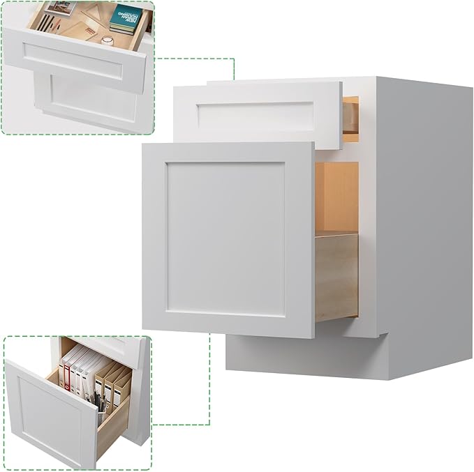ROOMTEC Light Gray 2 Drawer File Cabinet with Soft-Close Design, Under Desk Filing Cabinets for Home Office, RTA Small Office File Cabinets for Storage and Organization