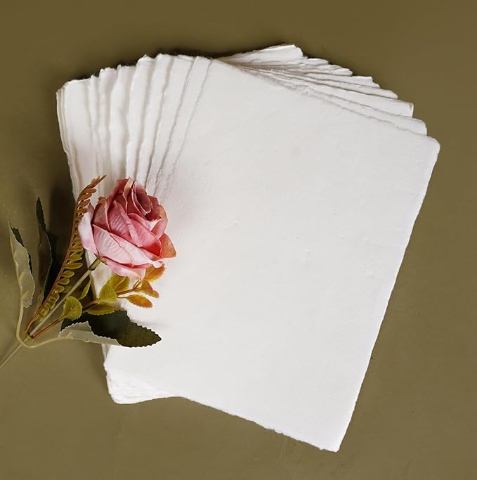 8x6” Blank White Cardstock Paper – Set of 25 Flat Cards for DIY Invitations, Greeting Cards, Notes & Table Cards – Heavyweight Printer Paper for Writing, Stamping, Painting & Drawing
