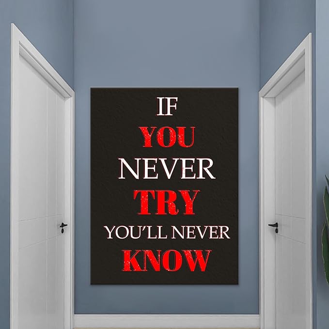 Inspirational Positive Poster Printed On Canvas Wall Decor for Living Room Inspirational Wall Art Motivational Picture Artwork for Home Bedroom Gym Office Wall Decor Ready to Hang [30''Wx 40''H]