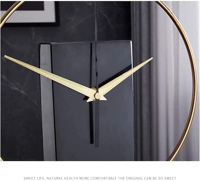 Chic Creative Light Luxury Table Clock, Stable Marble Desk Clock for Home Office Decor, Simple Metal Dial Design Tabletop Clock Shelf Clock (White)