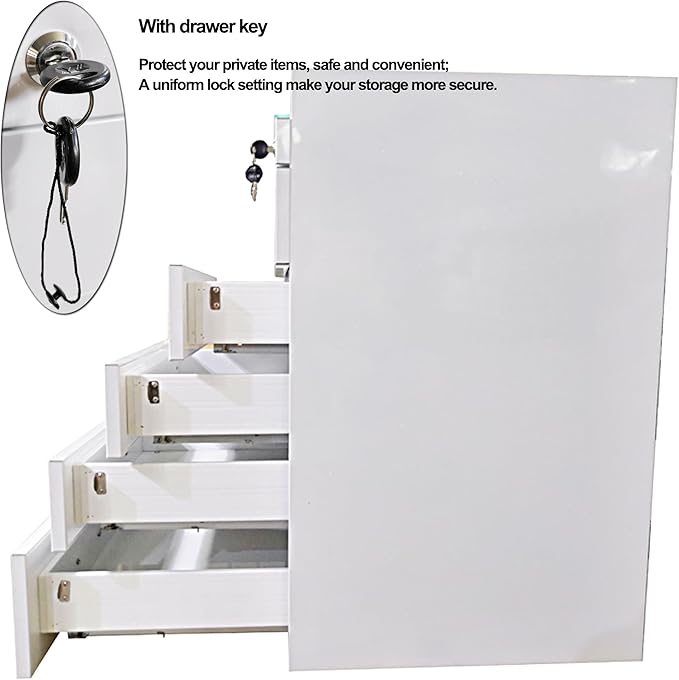 Storage Cabinet Office Mobile File Cabinet 5 Drawers Utility Mobile Storage Cabinet Stainless Steel Moving Side Cabinet Portable Storage Device with Brake Wheels