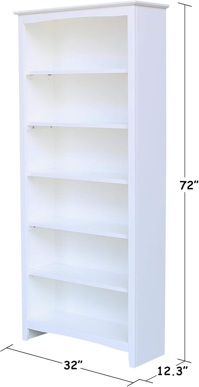 International Concepts Shaker Bookcase - 72" H White