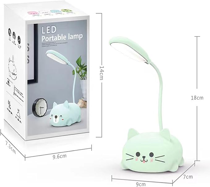 LED Desk Lamp for Kids,Mini Cat Night Light, Cute Cat Foldable USB Rechargeable Reading Light Bedroom Children's Bedside Study (Pink)