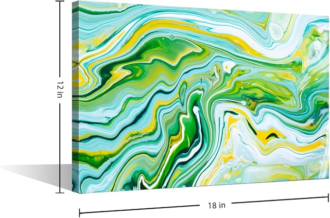 Canvas Wall Art for Lady 1 Panel Modern House Wall Decor Flows and Splashes Abstract Poster Painting Prints on Canvas for Men Living Room Wall Decor Stretched and Framed Ready to Hang 18x12 in