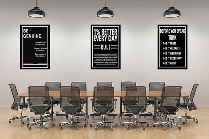 Motivational Office Wall Decor Before You Speak Think Canvas Wall Art Be Genuine Posters Prints Entrepreneur Success Paintings Picture Artwork Inspirational Home Bedroom School Decor [72" W X 36" H]