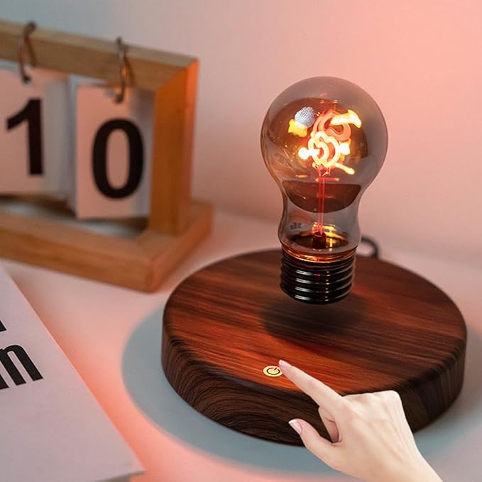 MOOCCI Levitating Heart Bulb Lamp, Magnetic Floating Light with Warm Glow, Romantic Bedroom Night Light, Perfect Easter Day Gift for Wife Girlfriend Woman, Unique Home Decor Tech Gadget