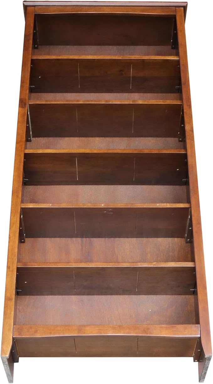 International Concepts, 72" High Bookcase With Adjustable Shelves, Solid/ Sturdy Parawood Construction, Durable Furniture, Eco-Friendly, Espresso