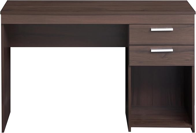 48" Modern Computer Desk with Drawers, Small Desk for Bedroom or Office, Espresso Brown