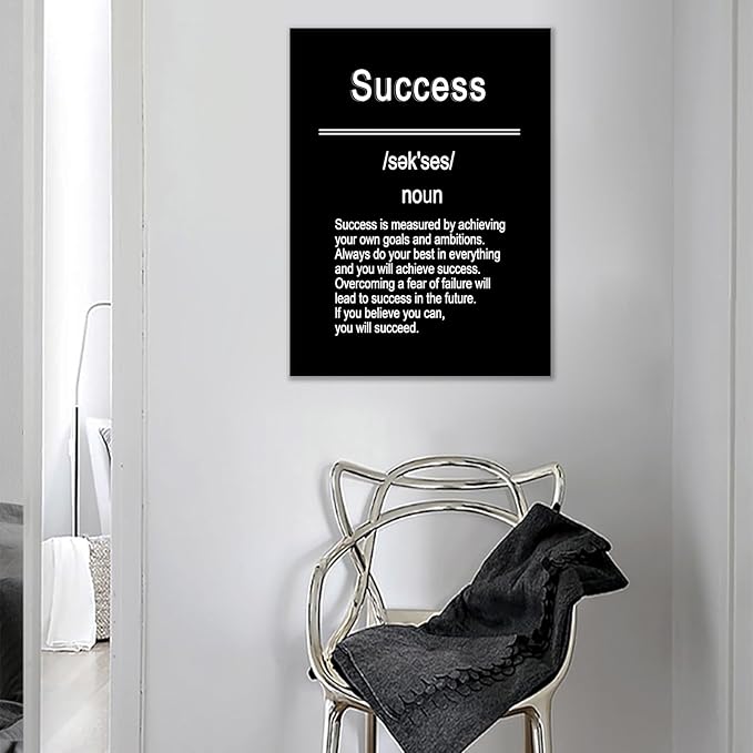 Motivational Canvas Poster Wall Art Inspirational Success Entrepreneur Quotes Picture Painting Wall Decor Artwork for Modern Home Bedroom Office Workplace Stretched and Framed [18''Hx24''W]