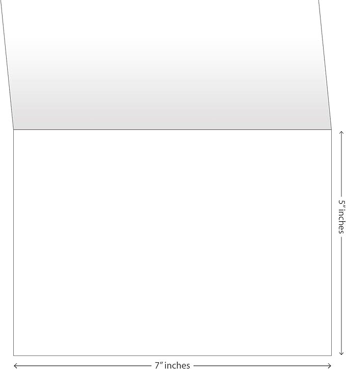 One Jade Lane 5"x7", Blank Cards and Envelopes, Blank White Invitation Cards with Envelopes All Occasions, Scored, Heavy Duty Quality Cardstock, Blank Greeting Christmas Cards Printable. (20 Pack)