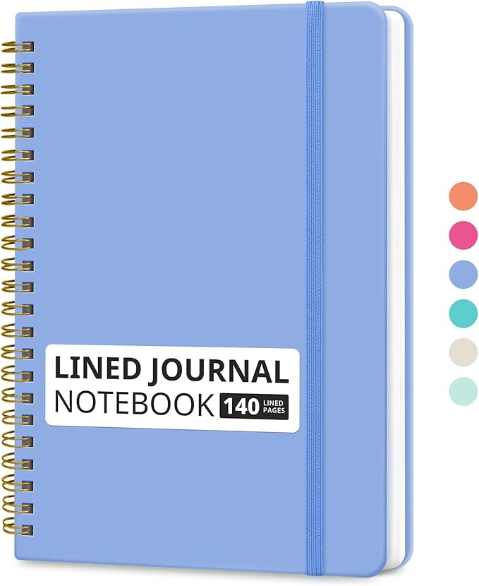 Taja Lined Spiral Journal Notebook for Women & Men, 140 Pages, College Ruled Hardcover Notebook for Work & Note Taking, Journals for Writing, A5(5.7" x 7.9") – Lavender