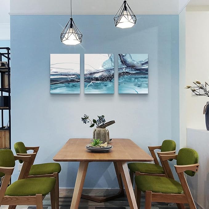 Canvas Wall Art For Living Room Modern Wall Decorations For Bedroom Office Wall Decor Painting 3 Piece Framed Canvas Art Prints Ready to Hang Inspirational Abstract Ink Pictures Home Decoration