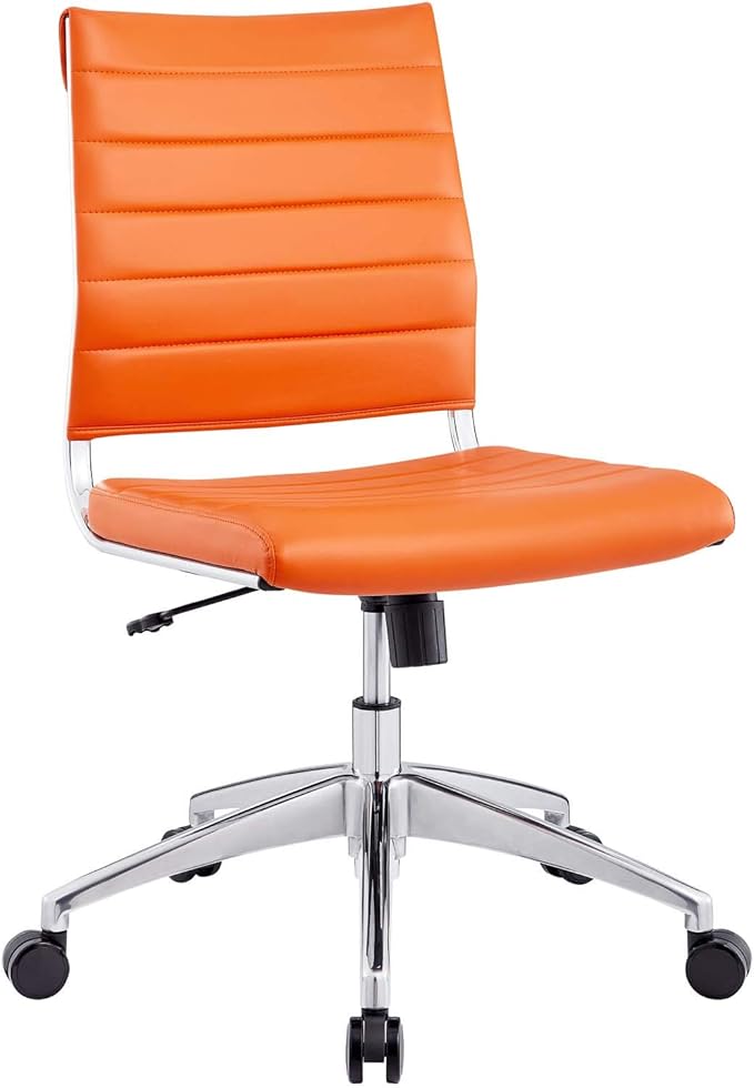 Modway EEI-1525-ORA Jive Ribbed Armless Mid Back Swivel Conference Chair In Orange