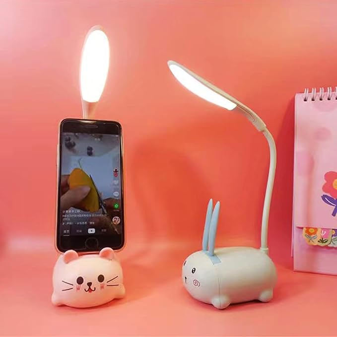 LED Desk Lamp for Kids,Mini Cat Night Light,Cute Cat Foldable USB Rechargeable Reading Light Bedroom Children's Bedside Study (Green)