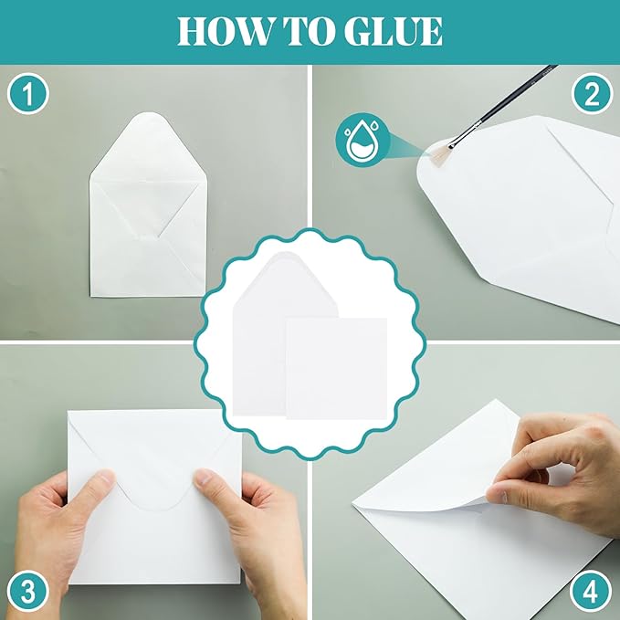 6X6 Bright White Cards and Envelopes Square Invitations 20PK 100 lb Thick White Card Stock for Card Making, Photo Cards, Embroidery