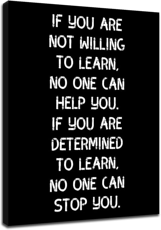 Motivational Canvas Poster Inspirational Wall Art Positive Entrepreneur Quotes Learn Picture Print Wall Decor for Living Room Office School Gym Framed Artwork [30''Wx 40''H]
