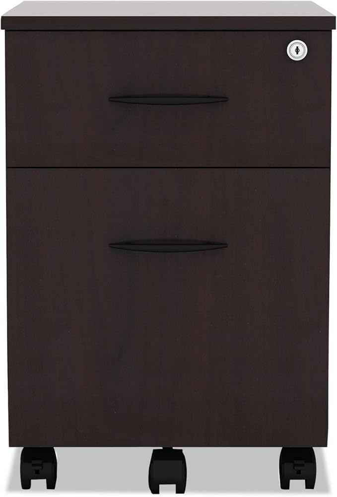 Alera ALE Valencia Series Mobile B/F Pedestal, 15 7/8w x 19 1/8d x 22 7/8h, Mahogany