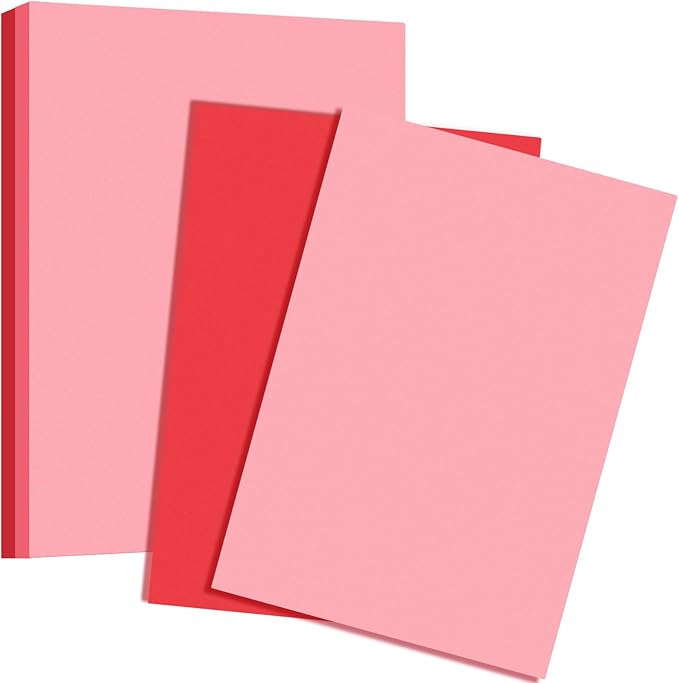 Colarr 300 Sheets Valentine's Day Colored Card Stock Paper 8.5 x 11 Inch Printed Colored Construction Paper 65lb 180 GSM Double Sided Card Stock for Arts Crafts, Invitations, Greeting Cards, Posters
