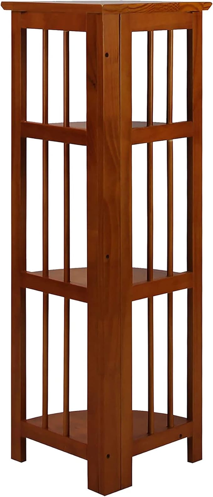Casual Home 4-Shelf Corner Folding Bookcase, Honey Oak