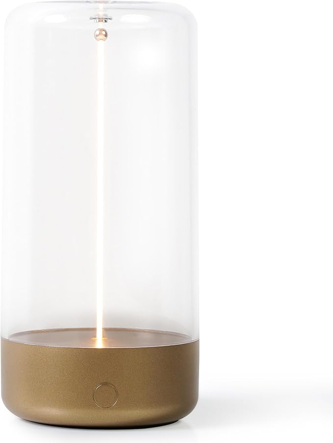 AUGE LIGHT Mini Minimalist Table Lamp Cordless Lamp Rechargeable Table Lamp Portable Nightstand Lamps Desk Lamps for Home Office Unique Ambient Light Mood Lighting for Desk Decor Beside(Golden)