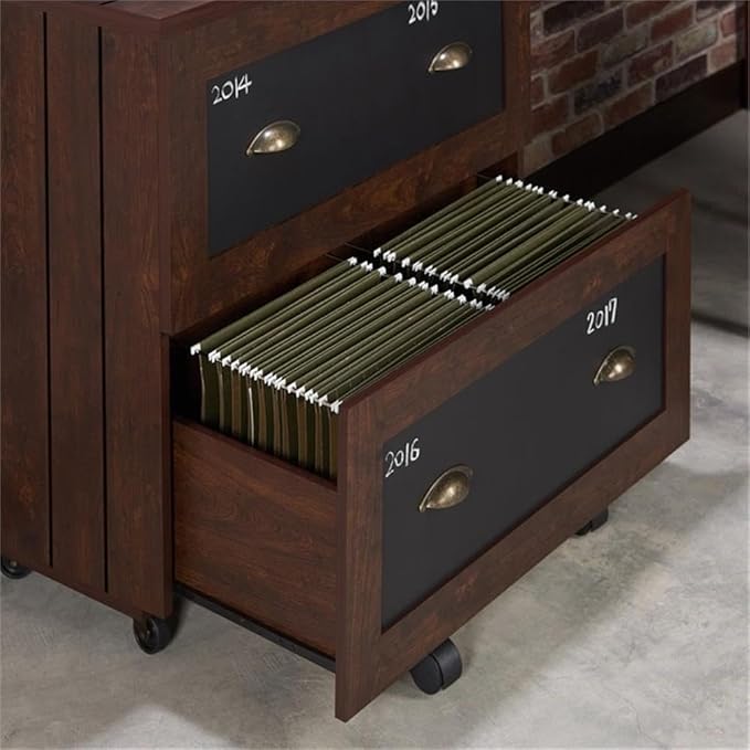 Furniture of America Waterford Wood 2-Drawer File Cabinet in Vintage Walnut