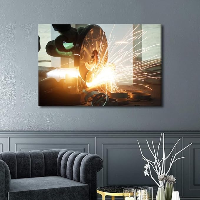 TUMOVO Angular Grinding Machine Pictures for Bedroom Wall Decor Canvas Prints Wall Art 1 Piece Wall Art Modern Artwork for Home Walls Modern Wall Art Canvas Art Hanging Decor, 24" x36"