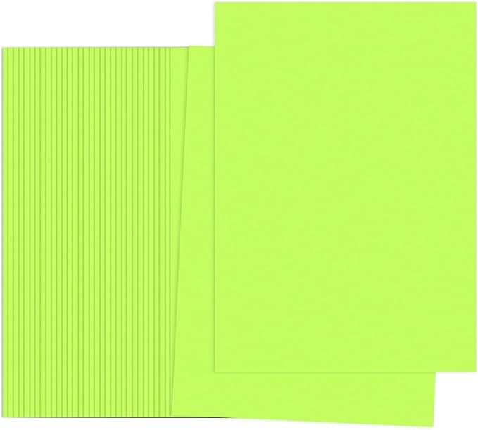 PATIKIL Fluorescent Green Colored Copy Paper, 100 Sheets 8.3x5.9" A5 19lb/70gsm Double Sided Colorful Print Paper Bulk Sheet DIY Craft Art Projects Supplies for Printer Origami