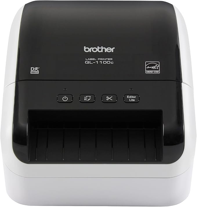 Brother QL-1100c Wide Format Label Printer, Shipping & Postage Labels 4” x 6”, Barcode & QR Code, High Speed, Direct Thermal Printing, Compact