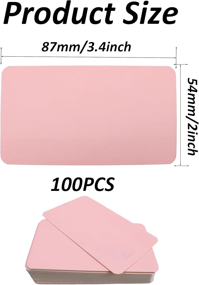pson 100PCS Mini Blank Cards, Pink Note Cards, Small Craft Paper for Notes, DIY Art Projects, Business Messages & Special Occasions (3.4 x 2inch)