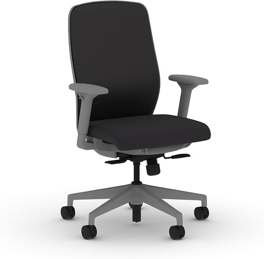 HON Nucleus Task Chair, Spectrum Mesh, Standard Synchro-Tilt Control, Office Chair with Lumbar Support, Height and Width Adjustable Arms, Titanium Frame, Onyx