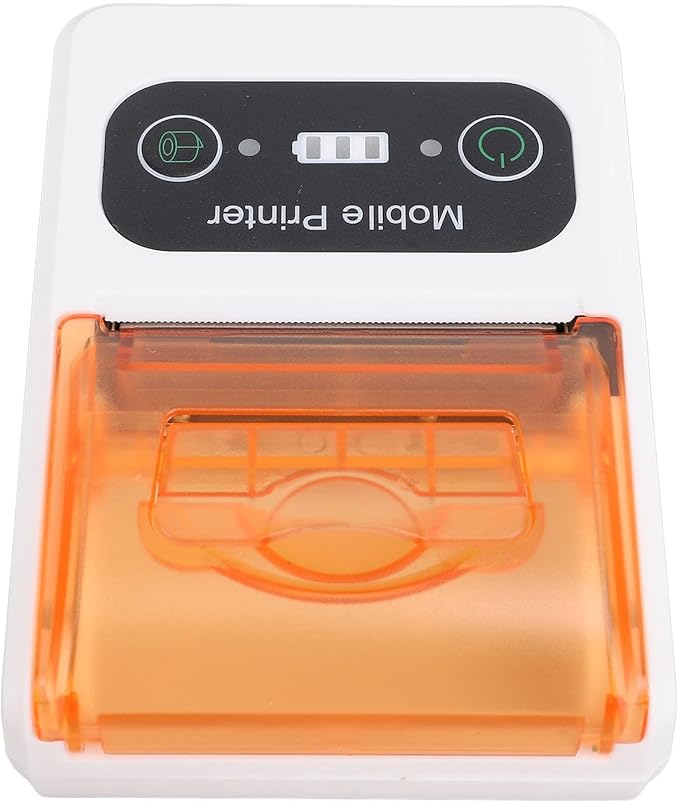 Pomya Bluetooths Thermal Receipt Printer, 58mm Handheld POS Inkless Receipt Printer, Portable Small Thermal Printer for Small Business Office Retail Store Restaurant (Orange White)