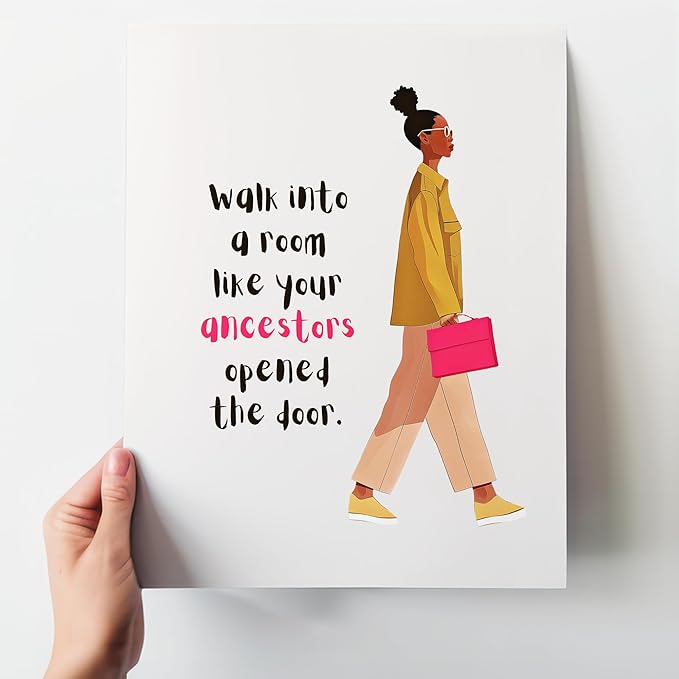 African American Wall Art 11x14 - Black Woman Empowerment Quote Office Decor - Professional Black Women Inspirational Art Print - Motivational Poster for Living Room, Home Office - Unframed