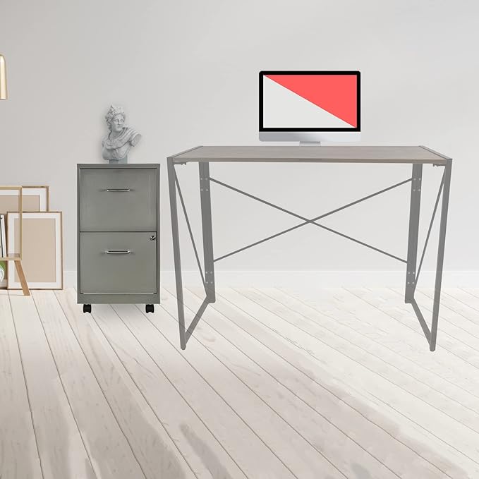 Lorell 2-Drawer Mobile File Cabinet, Gray- (LLR16873)