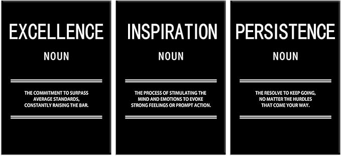 Inspiration Excellence Persistence Motivational Canvas Wall Art Creation Inspirational Poster Painting Modern Inspiring Artwork for Office Home Living Room Stretched and Framed[60''Wx 28''H]