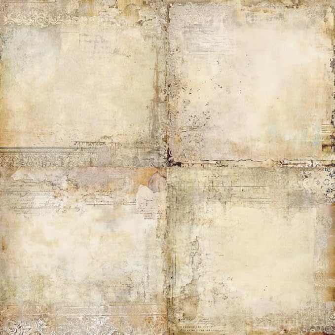 24 Sheets Vintage Lace Scrapbooking Paper Pad 6x6, Neutral Aged Background Craft Paper for Adult Journaling, Card Making, Collage & DIY Scrapbook Projects