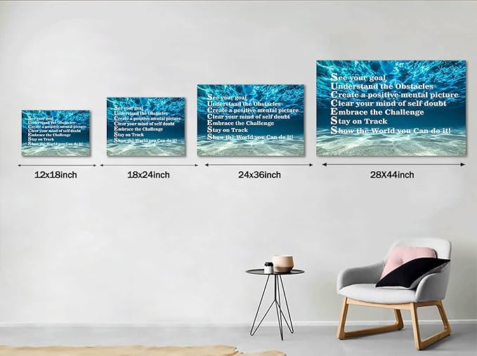 Inspirational Canvas Wall Art Inspiration Motivation Painting Motivational Quotes Modern Success Positive Posters Prints Artwork Living Room Home Office Decorations Framed Ready to Hang-28x44 inches