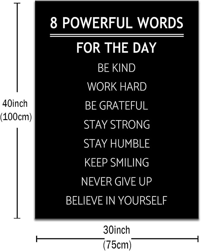 Large Inspirational Canvas Wall Art for Office Gym Motivational Poster Wall Decor Quotes Positive Theme Picture for Home Living Room School Workplace Stretched and Framed [30''Wx 40''H]