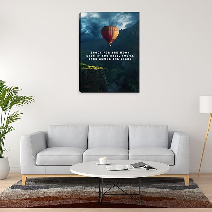 Motivational Wall Decor Inspirational Canvas Wall Painting Print Office Wall Decor Poster Inspiring Framed Canvas Wall Art Decoration Artwork for Living Room Bedroom Workplace 12"x16"
