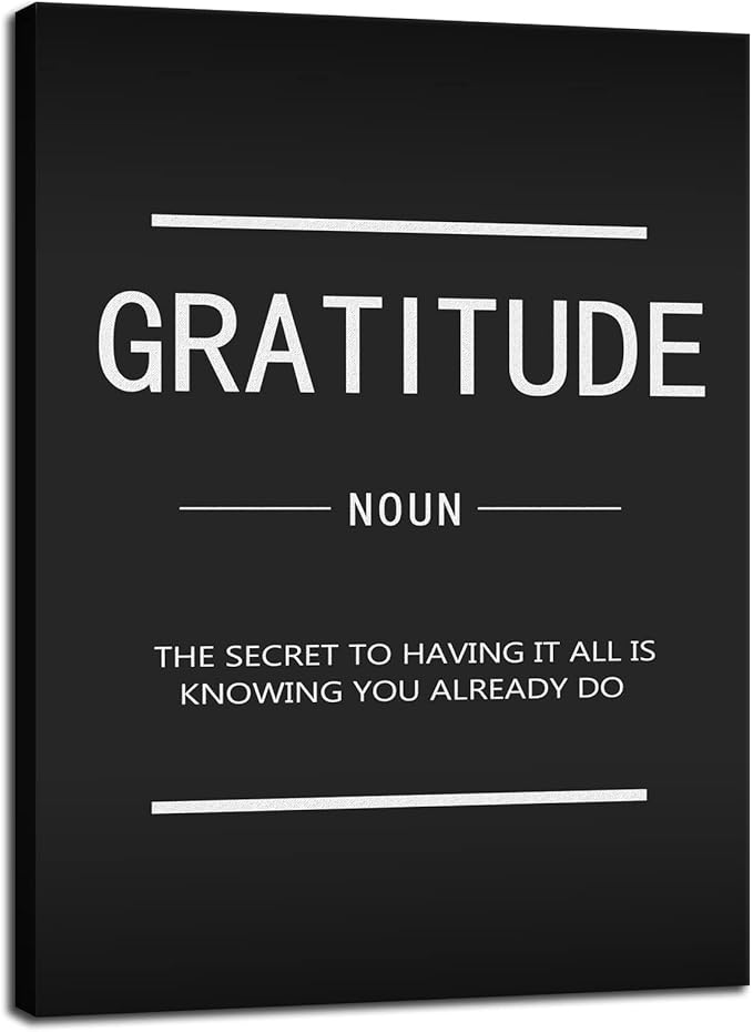 Inspirational Wall Art for Office Wall Decoration Motivational Entrepreneur Quotes Gratitude Noun Canvas Prints Company Living Room Bedroom Frame Poster Artwork Ready to Hang[30″W X 40″H]