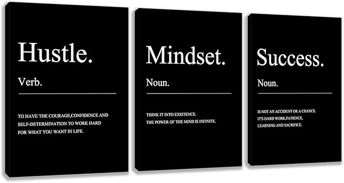3 Panel Print Canvas Wall Art Motivational Office Wall Decor Painting Inspirational Posters Modern Inspiring Artwork for Home Living Room Bedroom Wall Decor Office Wall Art Ready to Hang - 72"Wx36"H