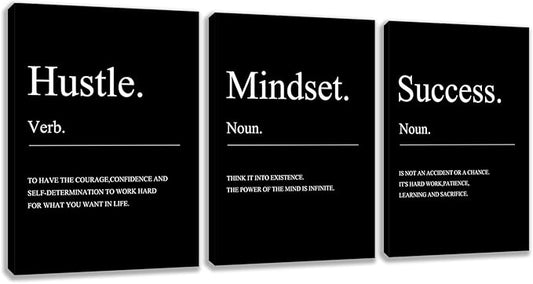 3 Panel Print Canvas Wall Art Motivational Office Wall Decor Painting Inspirational Posters Modern Inspiring Artwork for Home Living Room Bedroom Wall Decor Office Wall Art Ready to Hang - 48"Wx24"H