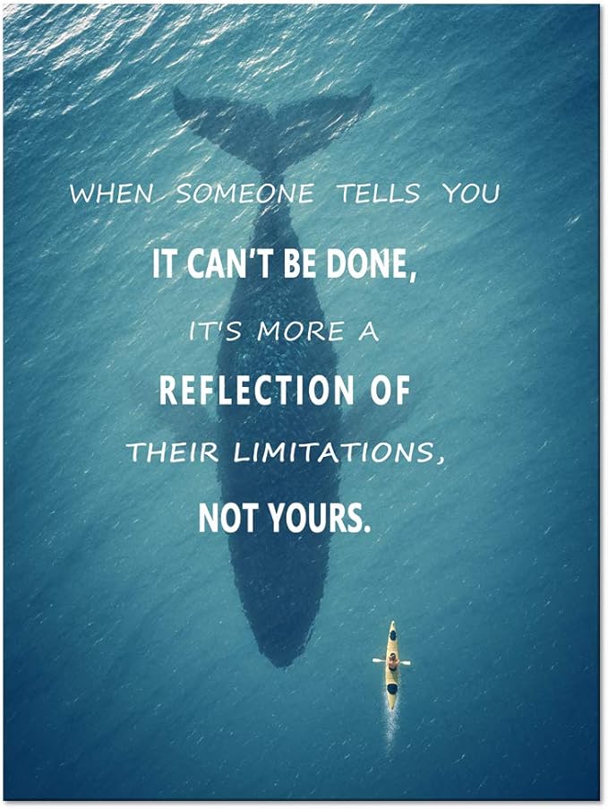 Yatsen Bridge Inspirational Wall Art Creative Ocean Challenge Limitation Canvas Painting Modern Success Inspiration Motivation Motto Quote Posters Prints Artwork Home Offce Decor Framed (24x36 in)